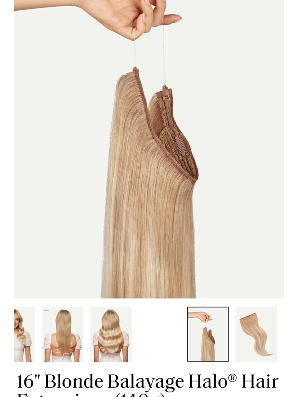 Luxy Halo 16" Natural Blonde Balayage Halo® Hair Extensions - 16" (140g)
